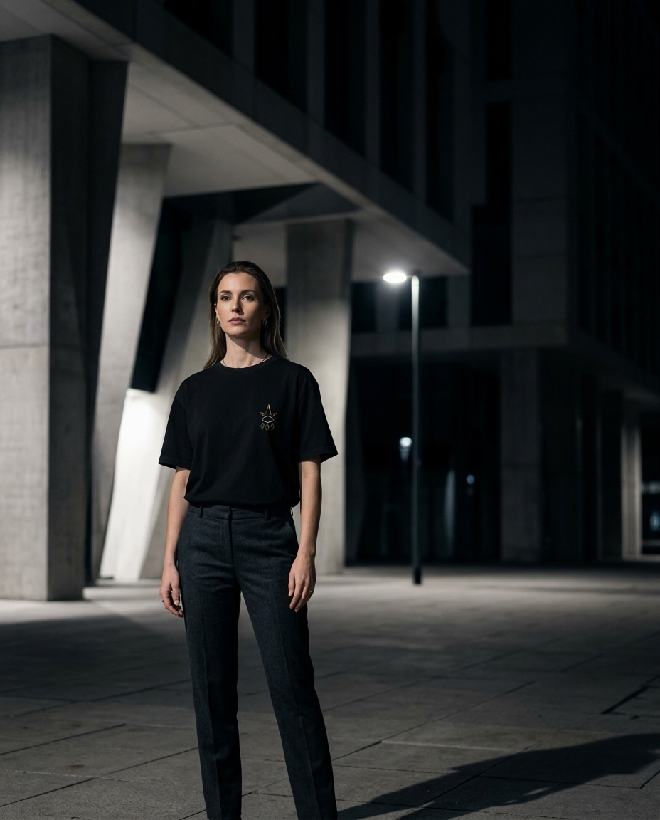 REGN Logo Tee — lifestyle editorial shot